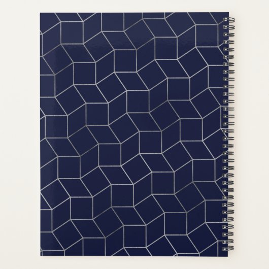 Classy Luxury Abstracte marine Blue Grey Professio Planner (Achterkant)