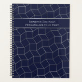 Classy Luxury Abstracte marine Blue Grey Professio Planner (Voorkant)