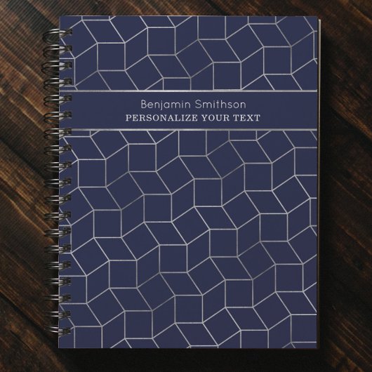 Classy Luxury Abstracte marine Blue Grey Professio Planner