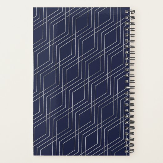 Classy Luxury Abstracte marine Blue Grey Professio Planner (Achterkant)