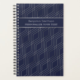 Classy Luxury Abstracte marine Blue Grey Professio Planner