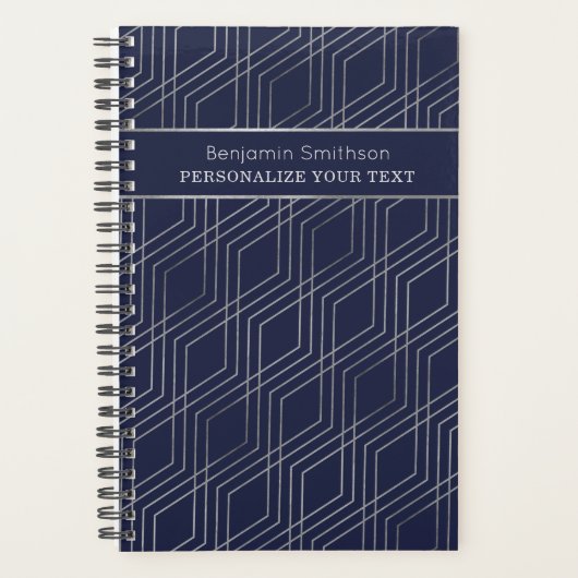 Classy Luxury Abstracte marine Blue Grey Professio Planner (Voorkant)