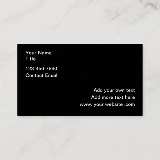 Classy Luxury Automotive Black Core Visitekaartje (Achterkant)
