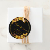 Classy Luxury Black & Gold Floral Hartelijk dank Bedankjes Labels (In situ)