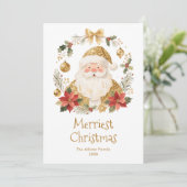 Classy Luxury Christmas Cute Santa Claus Feestdagenkaart (Staand voorkant)
