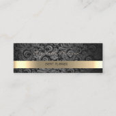 Classy Luxury Elegant, Damask, Faux Gold Mini Visitekaartje (Voorkant)