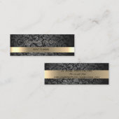 Classy Luxury Elegant, Damask, Faux Gold Mini Visitekaartje (Voorkant / Achterkant)