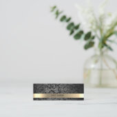 Classy Luxury Elegant, Damask, Faux Gold Mini Visitekaartje (Staand voorkant)