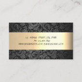 Classy Luxury Elegant, Damask, Faux Gold Stripes Visitekaartje (Achterkant)