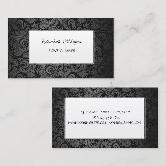 Classy Luxury Elegant, Damask Visitekaartje (Voorkant / Achterkant)