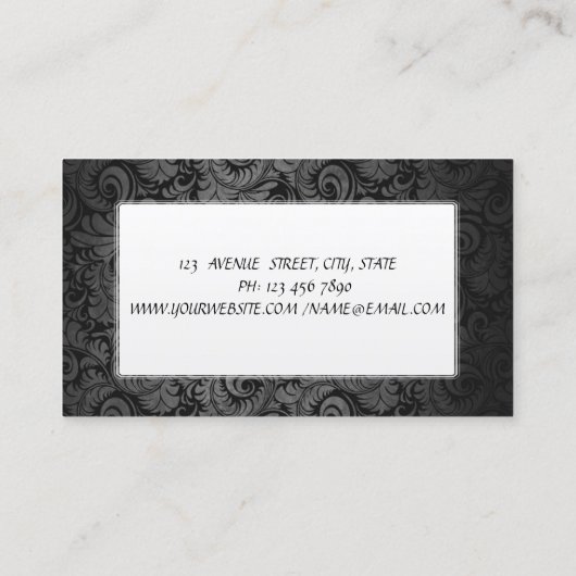 Classy Luxury Elegant, Damask Visitekaartje (Achterkant)