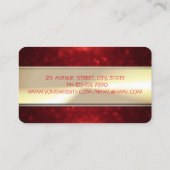 Classy Luxury Elegant, Glitter Lashes, Red Bokeh Visitekaartje (Achterkant)