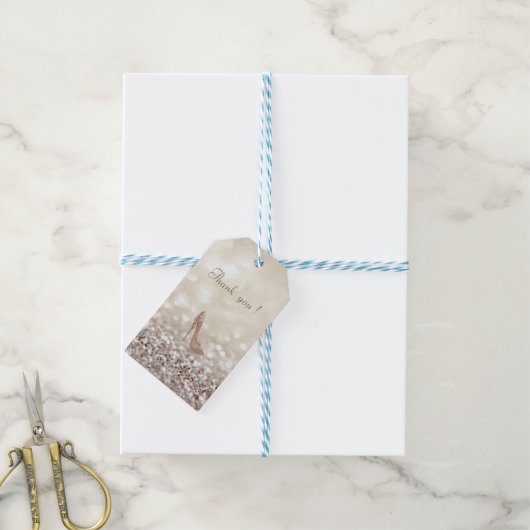 Classy Luxury Elegant Glittery Bokeh, Hiel Cadeaulabel (Met Touw)