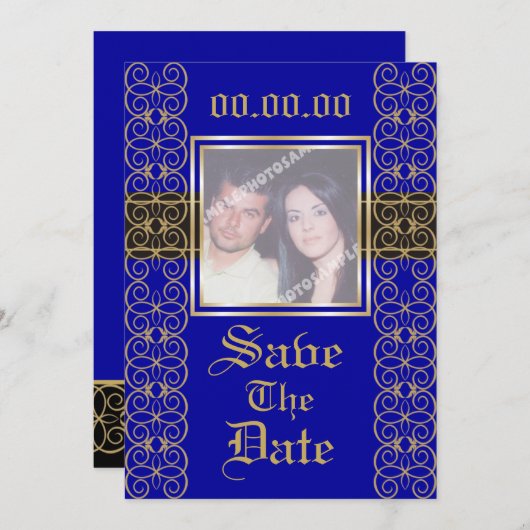 Classy Luxury Save the Date Uitnodigingen voor fot (Voorkant / Achterkant)
