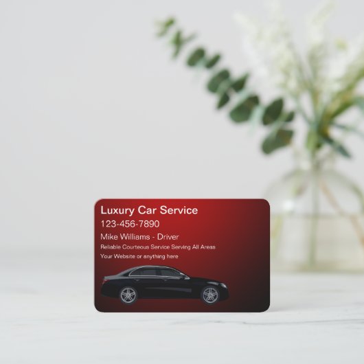 Classy Luxury Service Uber Visitekaartjes (Staand voorkant)