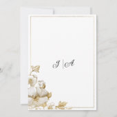 Classy luxury white and gold floral RSVP Kaart (Achterkant)