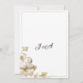 Classy luxury white and gold floral Save the Date Kaart (Achterkant)