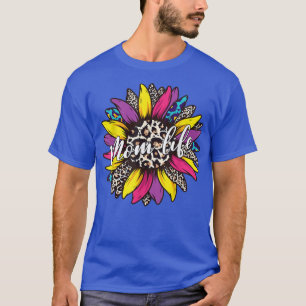 Classy Ma Life met Messy Bun Sunflower Leopard M T-shirt