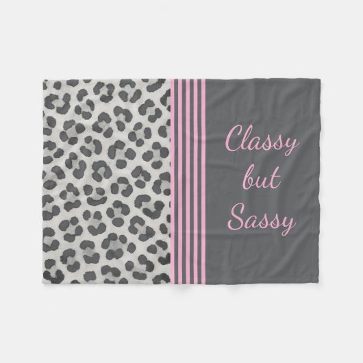 Classy maar Sassy Leopard Print fleece deken (Voorkant (Horizontaal))
