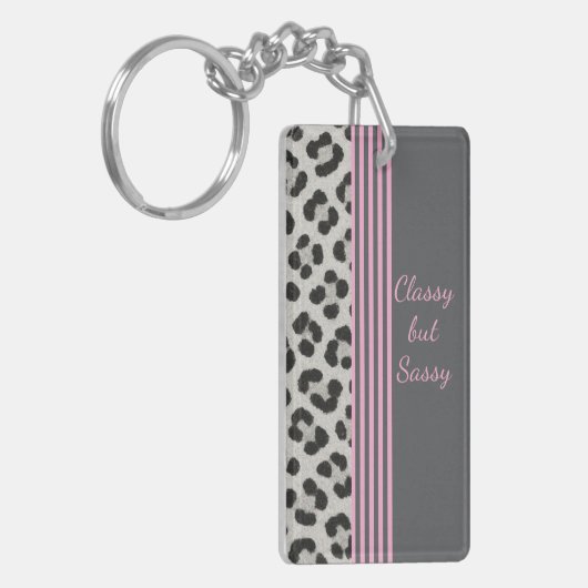 Classy maar Sassy Leopard Print Sleutelhanger (Voorkant Links)