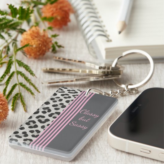 Classy maar Sassy Leopard Print Sleutelhanger (Voorkant Rechts)