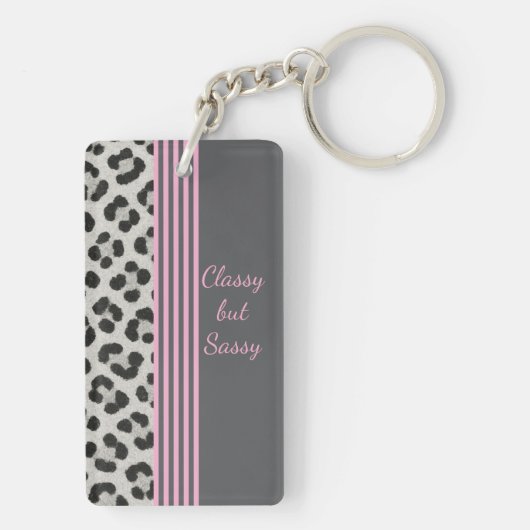 Classy maar Sassy Leopard Print Sleutelhanger (achterkant)
