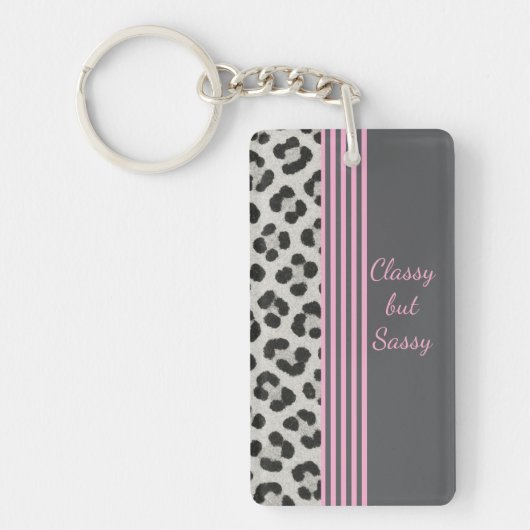 Classy maar Sassy Leopard Print Sleutelhanger (Voorkant)