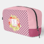 Classy magenta rood roze gingham check patroon toilettasje (Rechterhoek)