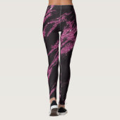 Classy Magenta roze zwart marmer Leggings (Achterkant)