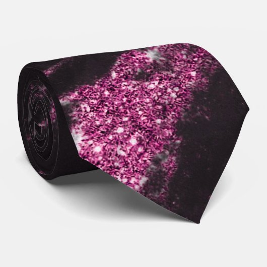 Classy Magenta roze zwart marmer Stropdas (Opgerold)