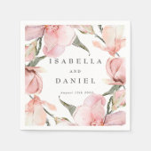 Classy Magnolia Personalized Wedding Napkins Servet (Voorkant)