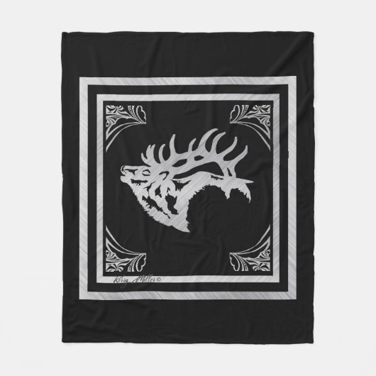 Classy Majestic Bull Elk Fleece Deken (Voorkant)