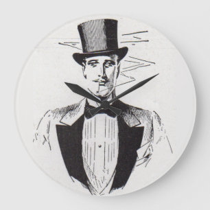 Classy, man met een scherpe kleed grote klok