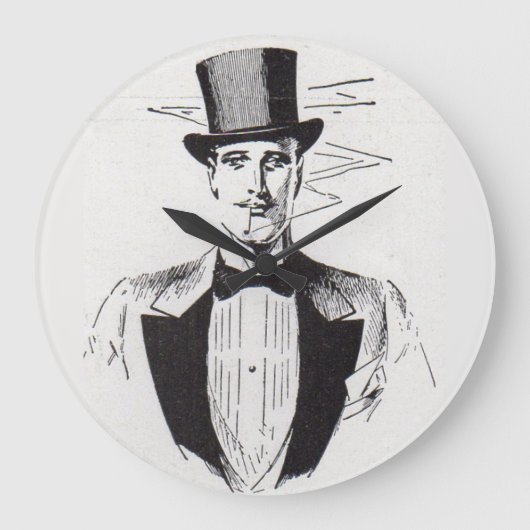 Classy, man met een scherpe kleed grote klok (Voorkant)