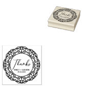 CLASSY  MANDALA AANGEPASTE SCRIPT BEDANKT BRUILOFT RUBBERSTEMPEL (Gestempeld)