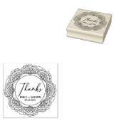 CLASSY  MANDALA AANGEPASTE SCRIPT BEDANKT BRUILOFT RUBBERSTEMPEL (Gestempeld)