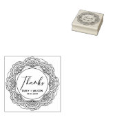 CLASSY MANDALA AANGEPASTE SCRIPT BEDANKT BRUILOFT RUBBERSTEMPEL (Gestempeld)