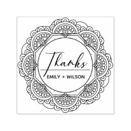 CLASSY  MANDALA AANGEPASTE SCRIPT BEDANKT BRUILOFT  ZELFINKTENDE STEMPEL