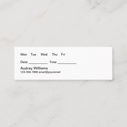 Classy Manicurist Appointment Visitekaartjes (Achterkant)