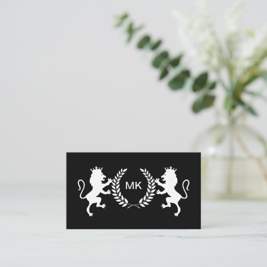 Classy mannelijk monogram Visitekaartjes (Staand voorkant)