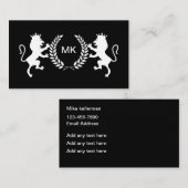 Classy mannelijk monogram Visitekaartjes (Voorkant / Achterkant)