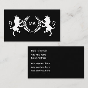 Classy mannelijk monogram Visitekaartjes
