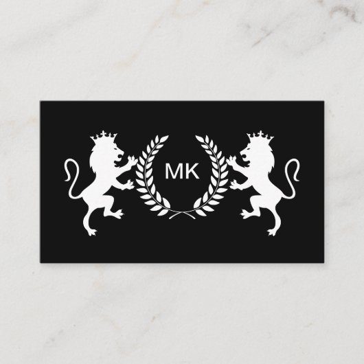 Classy mannelijk monogram Visitekaartjes (Voorkant)