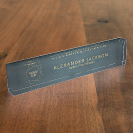 Classy mannelijke marine gouden kapperszaak manage naambordje