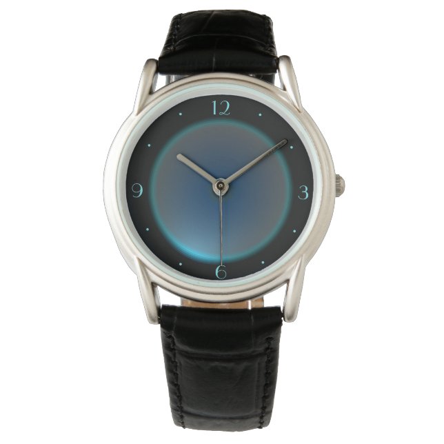Classy Mannen Watch Black met Blue/qua Face Horloge (Voorkant)