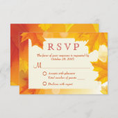 Classy Maple Leaves Fall Wedding RSVP-kaart RSVP Kaartje (Voorkant / Achterkant)