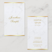 Classy Marble Gold Modern Handgeschreven Script Ch Visitekaartje (Voorkant / Achterkant)