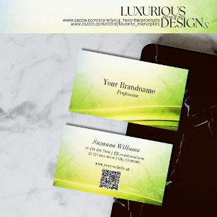 Classy Marble Green Curved Decor met QR-code Visitekaartje