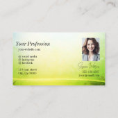 Classy Marble Green Curved Decor Monogram Foto Visitekaartje (Achterkant)