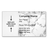 Classy Marble Look-fotosjabloon Magnetisch Visitekaartje (Voorkant)